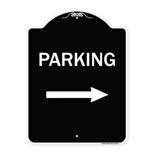 Signmission Parking Right Arrow Heavy-Gauge Aluminum Architectural Sign, 24" x 18", BW-1824-23364 A-DES-BW-1824-23364 - main
